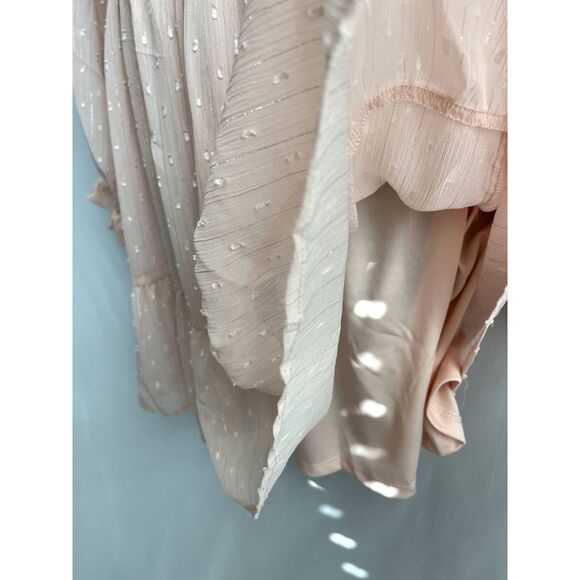 Uguest NWT Blush Pink Romantic Mini Dress sz L Barbiecore Prairie Brunch Ruffles - Picture 8 of 12